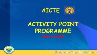 AICTC Activity points detailed ppt by Dr.Kiran | PPTX