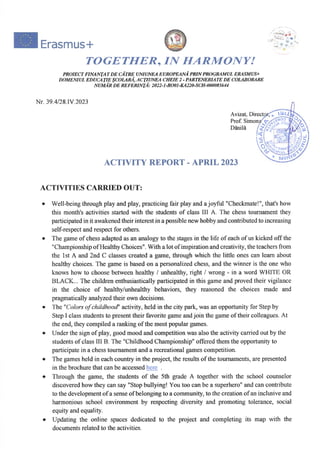Narative Activity report Romania - april 2023