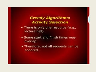 Activity selection problem | PPTX