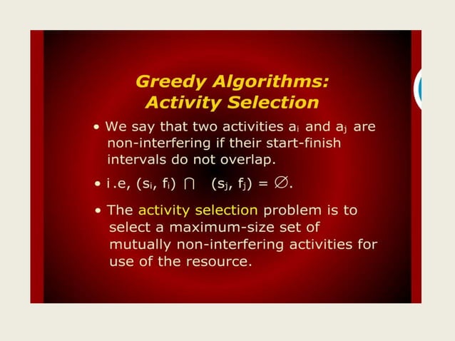 Activity selection problem | PPTX