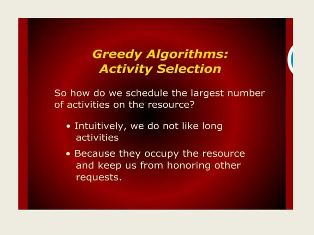 Activity selection problem | PPTX