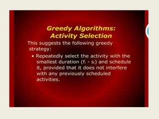 Activity selection problem | PPTX