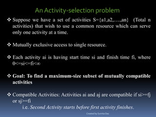 Activity selection problem | PPT