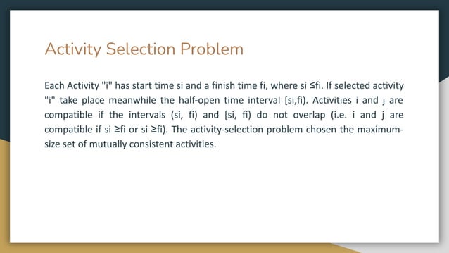 Activity Selection Problem | PDF | Computer Software and Applications ...