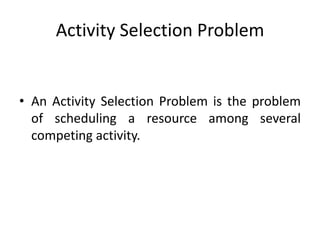 Activity selection problem class 12 | PPTX
