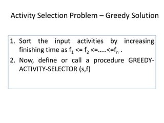 Activity selection problem class 12 | PPT