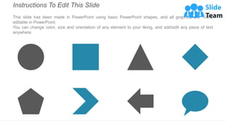 Instructions To Edit This Slide
This slide has been made in PowerPoint using basic PowerPoint shapes, and all graphics are 100%
editable in PowerPoint.
You can change color, size and orientation of any element to your liking, and add/edit any piece of text
anywhere.