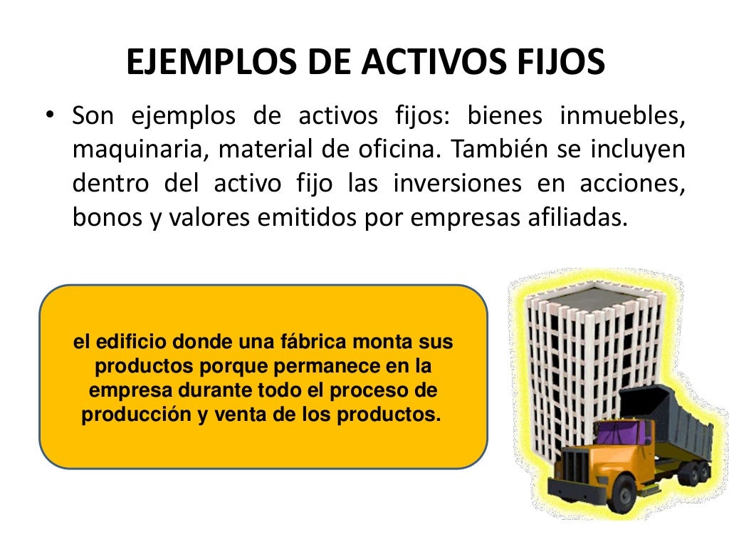 Activos Fijos Ejemplos Activos Fijos Ejemplos