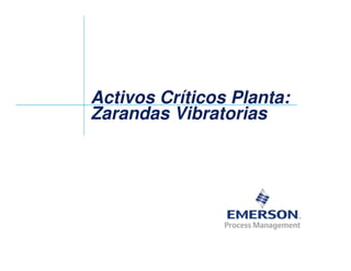 Activos Críticos Planta:
Zarandas Vibratorias
 