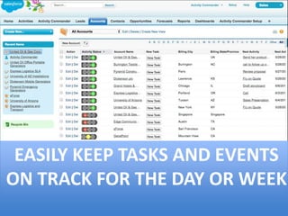 EASILY KEEP TASKS AND EVENTS
ON TRACK FOR THE DAY OR WEEK
 