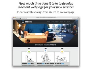 How much time does it take to develop
a decent webpage for your new service?
In our case: 3 evenings from sketch to live w...