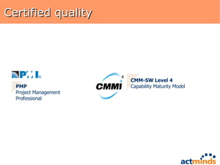 Certified quality CMM-SW Level 4 Capability Maturity Model PMP Project Management Professional 