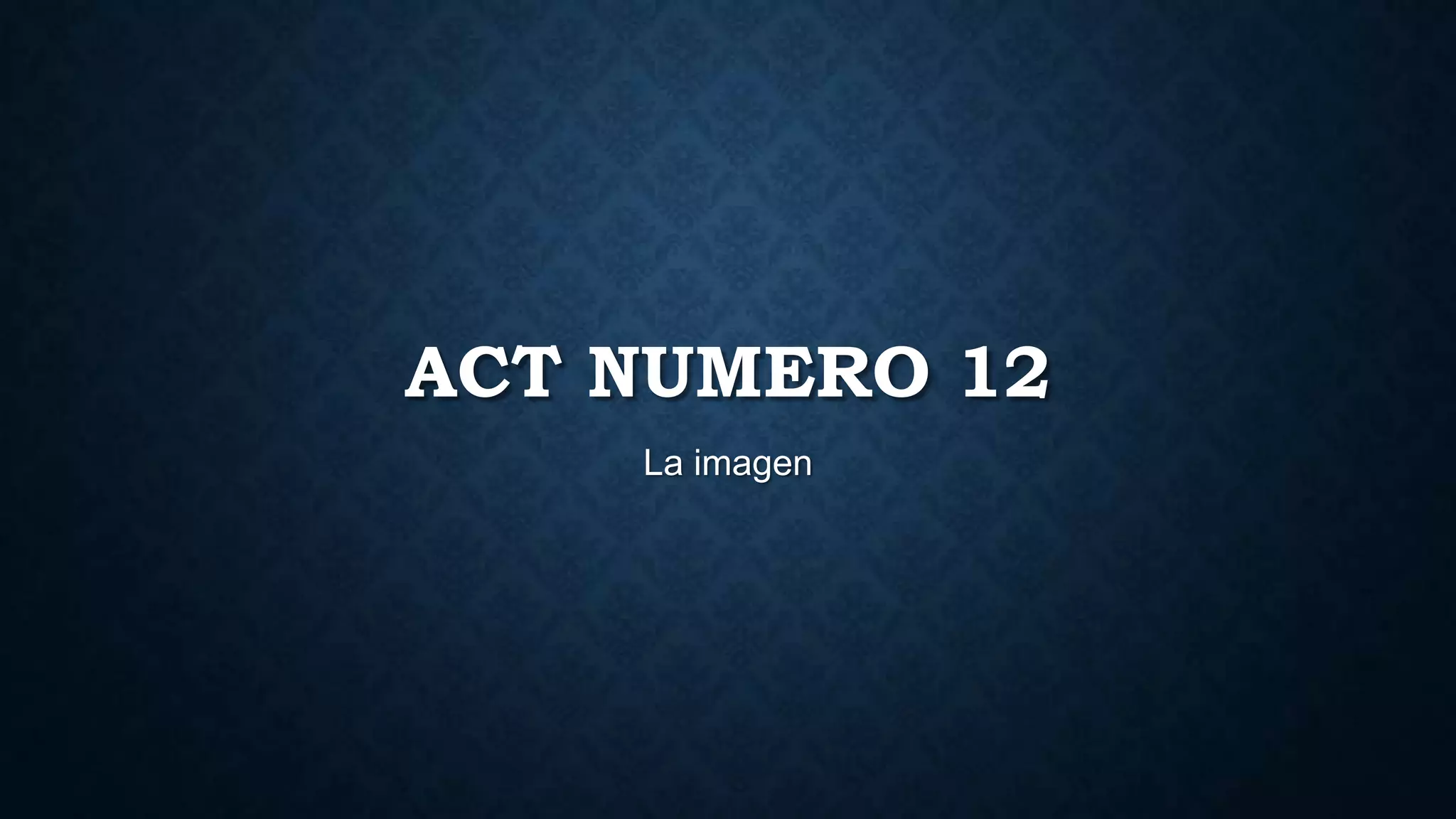ACT NUMERO 12
La imagen
 