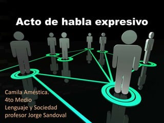 Acto de habla expresivo
Camila Améstica.
4to Medio
Lenguaje y Sociedad
profesor Jorge Sandoval
 