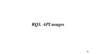 RQ3. API usages
26
 