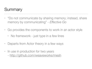 An Actor Model in Go | PDF