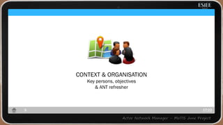 CONTEXT & ORGANISATION
Key persons, objectives
& ANT refresher
17:223
 