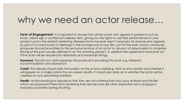 actor release form and laws actor release form