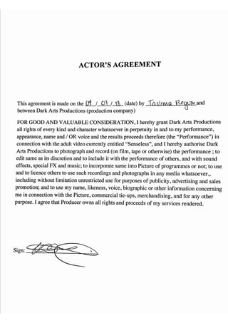 Actors contracts signed