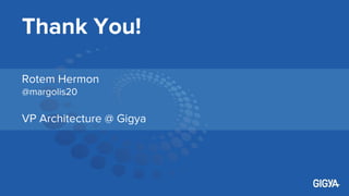Thank You!
Rotem Hermon
@margolis20
VP Architecture @ Gigya
 