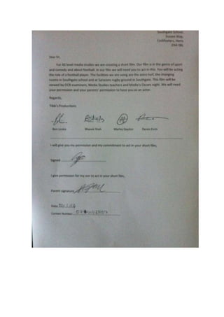 Actors letter  