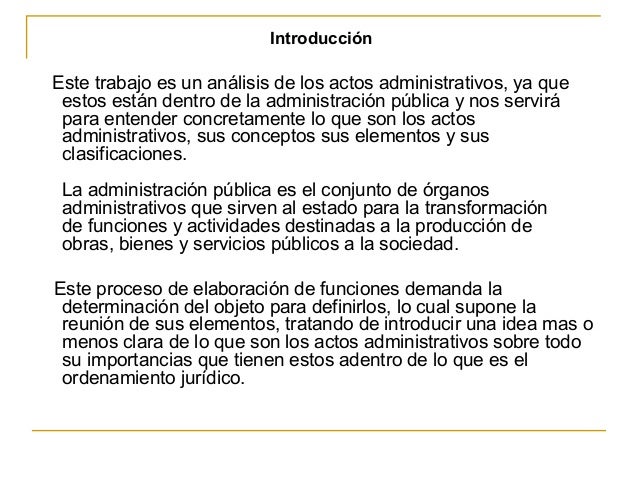 Actos administrativos