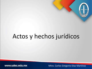 Actos y hechos jurídicos

Mtro. Carlos Gregorio Díaz Martínez

 