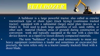 EXCAVATION AND EARTHMOVING EQUIPMENTS