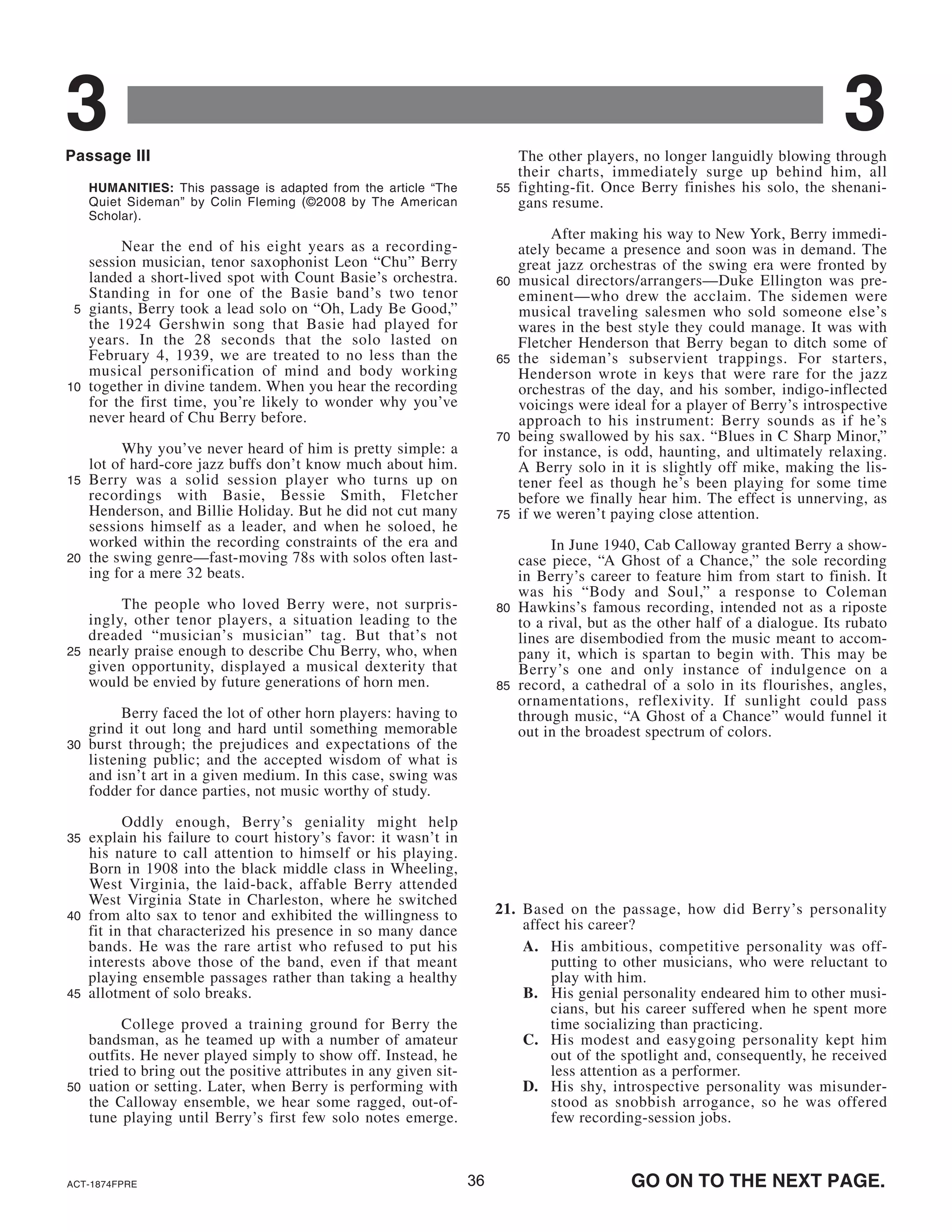 ACT Practice Test 2019 2020 PDF