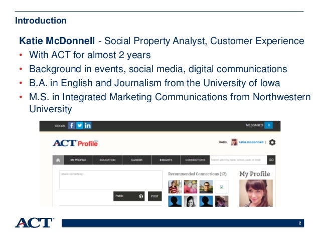 act profile college and career planning goes social act profile