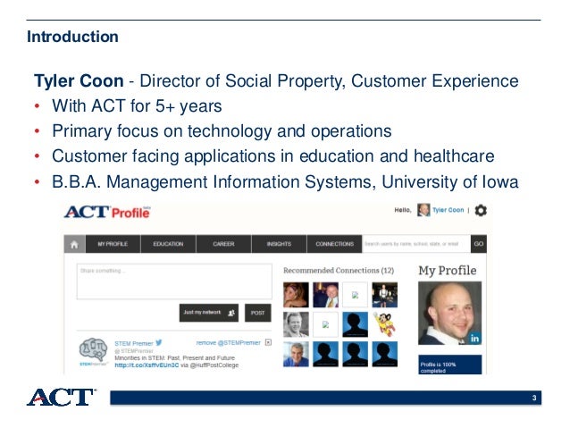 act profile college and career planning goes social act profile