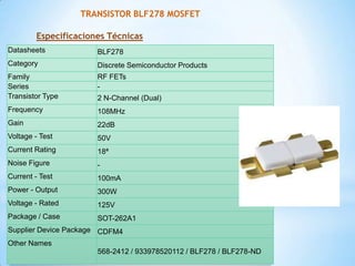 NXP BLF278 RF Transistor - VHF Push-Pull Power LDMOS 300 Watts (New)