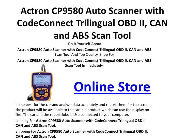 Actron CP9580 Auto Scanner with CodeConnect Trilingual OBD II, CAN an…