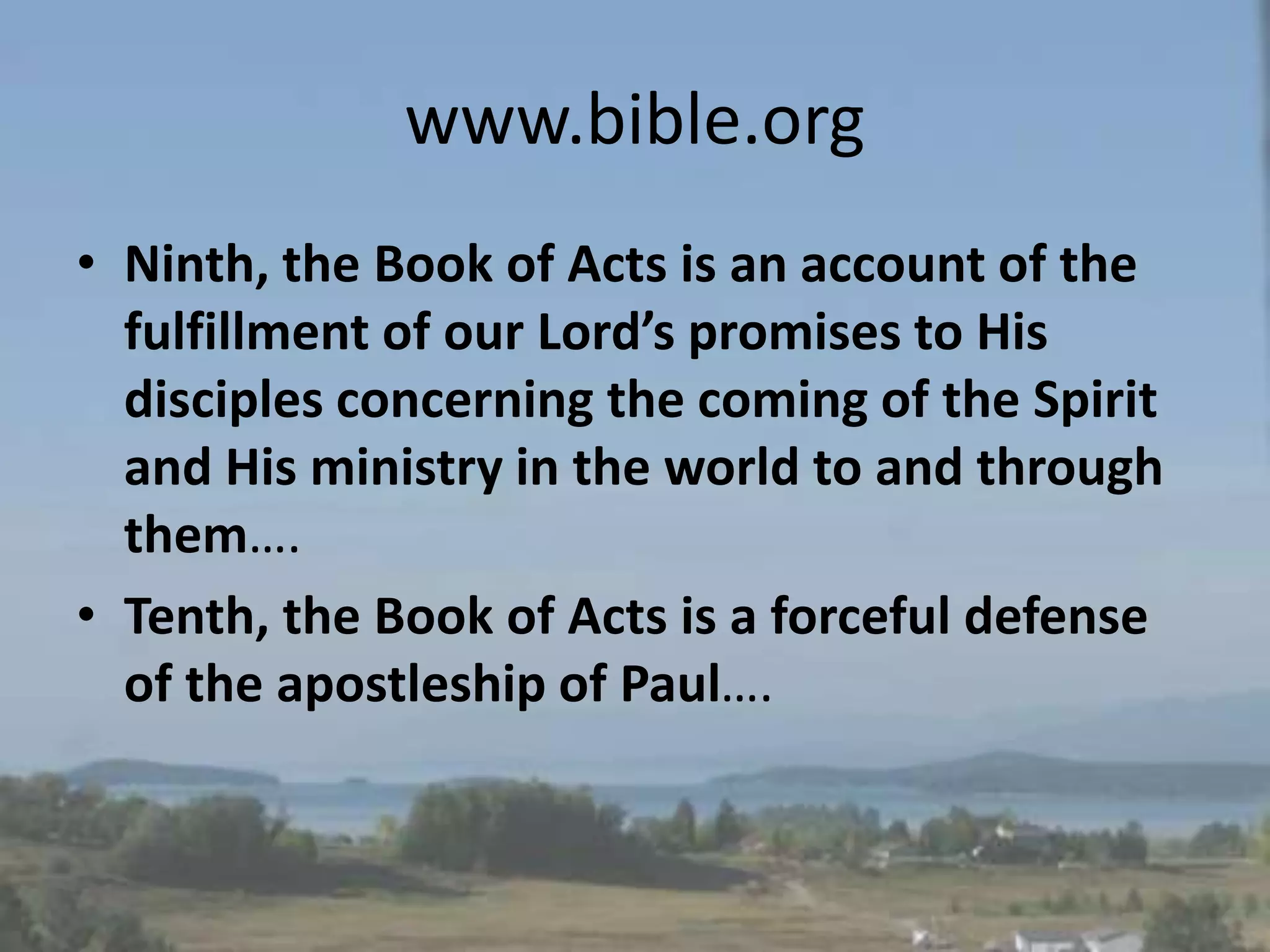 Acts 1, The Person and works of the Holy Spirit, restoring the kingdom ...