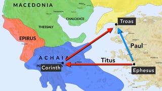 Corinth
Ephesus
Troas
Titus
Paul
 