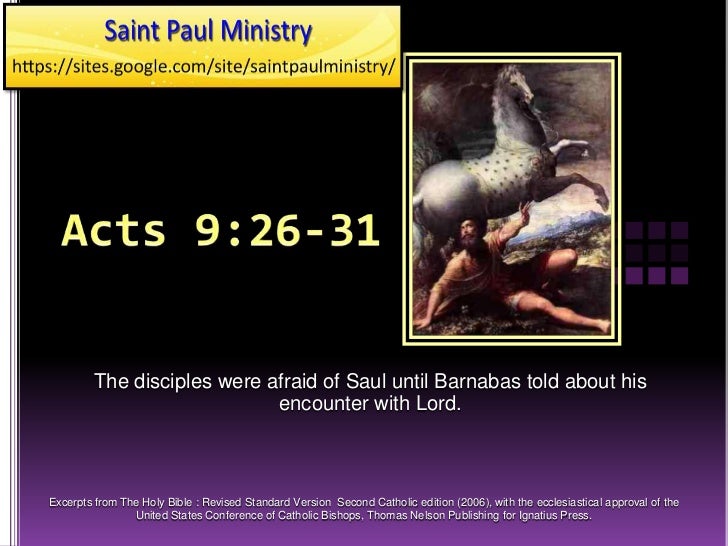 5th Sunday Of Easter First Reading Acts 926 31