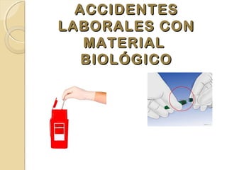 ACCIDENTESACCIDENTES
LABORALES CONLABORALES CON
MATERIALMATERIAL
BIOLÓGICOBIOLÓGICO
 