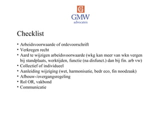 Arb Checklist Actualiteiten Arbeidsrecht GMW Advocaten | PPT