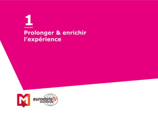 Prolonger & enrichir
l’expérience
1
 