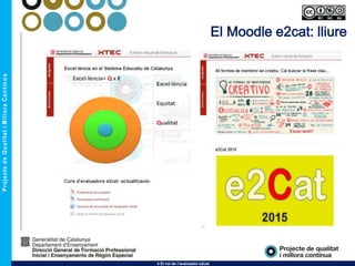 El Moodle e2cat: lliure
4 El rol de l’avaluador e2cat
 
