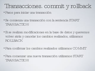 Actualización de bases de datos en MySQL | PPT