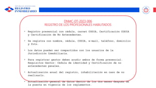 Webinar Actualización Marco Reglamentario Ley 108-05 Reglamento General ...
