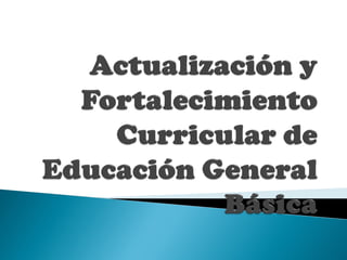 Actualización y fortalecimiento curricular de educación general básica