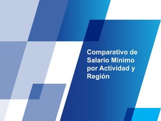 Comparativo de
Salario Mínimo
por Actividad y
Región
 