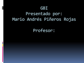 GBI
     Presentado por:
Mario Andrés Piñeros Rojas

        Profesor:
 