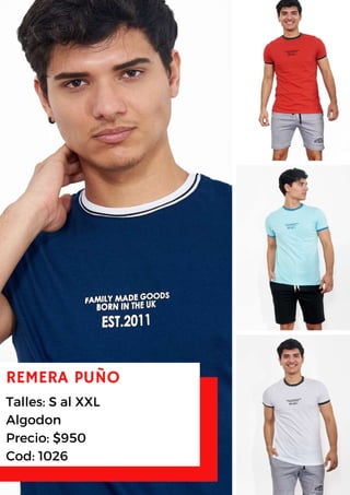 REMERA PUÑO
Talles: S al XXL
Algodon
Precio: $950
Cod: 1026
 