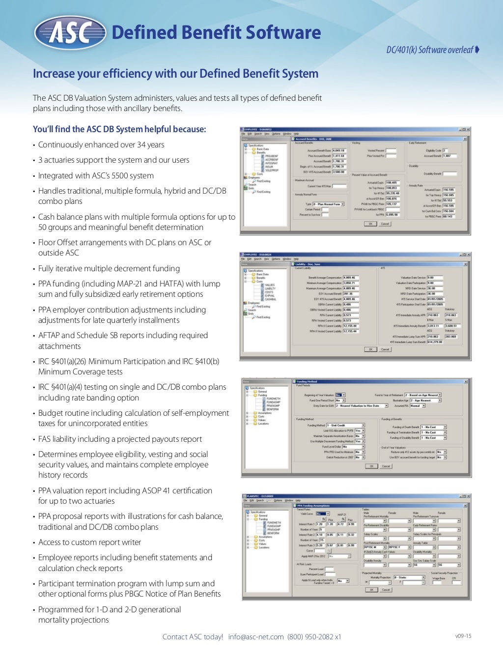 Actuarial Systems Corporation Defined Benefit Software