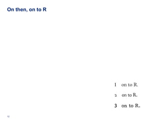 On then, on to R




12   Deloitte Analytics Institute   © 2010 Deloitte LLP
 