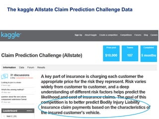The kaggle Allstate Claim Prediction Challenge Data




44   Deloitte Analytics Institute                     © 2011 Deloitte LLP
 