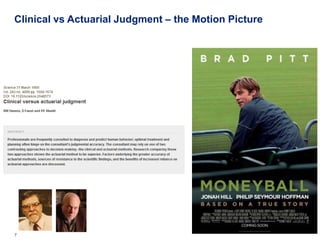 Clinical vs Actuarial Judgment – the Motion Picture




7   Deloitte Analytics Institute                      © 2010 Deloitte LLP
 